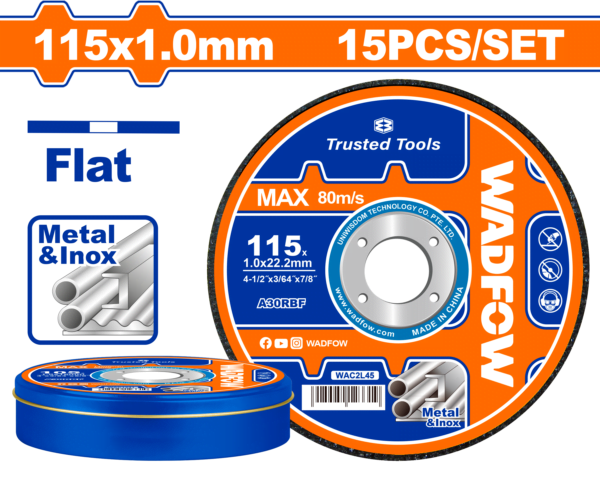 Abrasive metal cutting disc set 4" WAC2L45