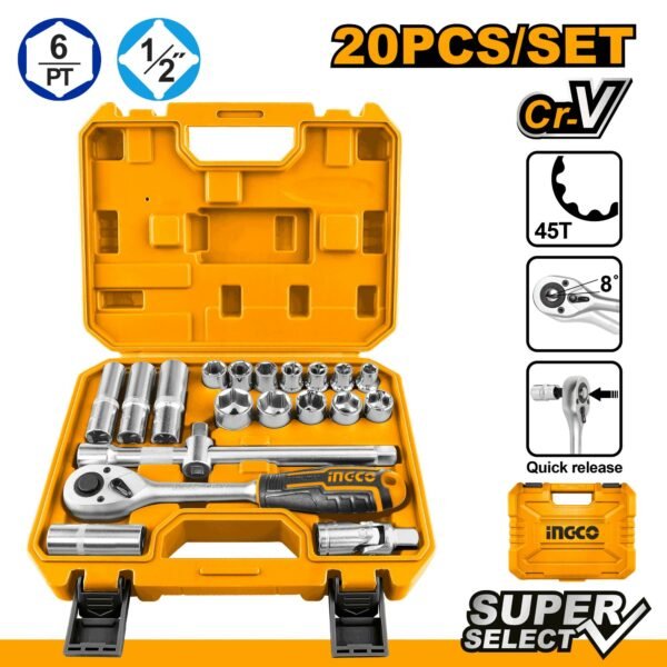 20 Pcs 1/2" socket set HKTS12201